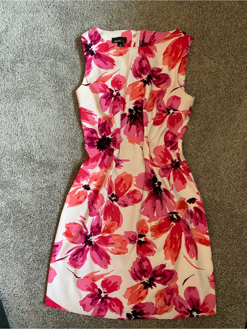Alyx Floral Sleeveless Sheath Dress - Pink & Coral on Cream